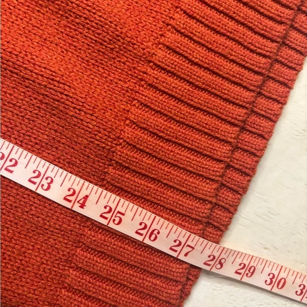 Polo Ralph Lauren 1/4 Zip Orange 100% Cotton Pullover Sweater Men Size Large